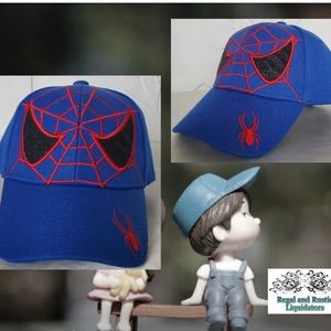 🧢 NWOT Boys Blue and Red Spider Ball Cap sz 3+